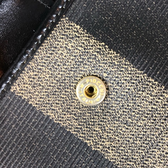 FENDI PEQUIN PECAN Black and Grey Stripe Full Length Trifold Wallet - Picture 12 of 16